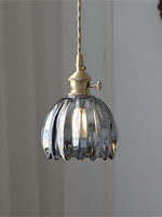 Cargar imagen en el visor de la Galería, Lámpara colgante japonesa retro de cristal con forma de flor