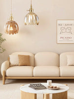 Cargar imagen en el visor de la Galería, Lámpara colgante japonesa retro de cristal con forma de flor