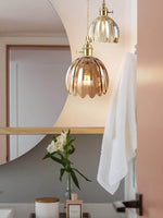 Cargar imagen en el visor de la Galería, Lámpara colgante japonesa retro de cristal con forma de flor