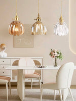 Cargar imagen en el visor de la Galería, Lámpara colgante japonesa retro de cristal con forma de flor