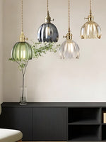 Cargar imagen en el visor de la Galería, Lámpara colgante japonesa retro de cristal con forma de flor