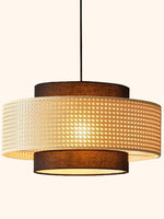 Load image into Gallery viewer, Rustic Japanese Wabi-Sabi Style Hemp Rope Rattan Drum Shape Zen Pendant Light