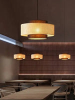 Load image into Gallery viewer, Rustic Japanese Wabi-Sabi Style Hemp Rope Rattan Drum Shape Zen Pendant Light