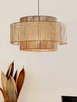 Load image into Gallery viewer, Rustic Japanese Wabi-Sabi Style Hemp Rope Rattan Drum Shape Zen Pendant Light