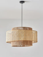 Load image into Gallery viewer, Rustic Japanese Wabi-Sabi Style Hemp Rope Rattan Drum Shape Zen Pendant Light