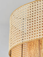 Load image into Gallery viewer, Rustic Japanese Wabi-Sabi Style Hemp Rope Rattan Drum Shape Zen Pendant Light