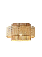 Load image into Gallery viewer, Rustic Japanese Wabi-Sabi Style Hemp Rope Rattan Drum Shape Zen Pendant Light