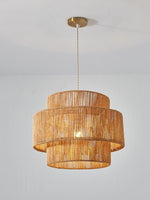 Load image into Gallery viewer, Rustic Japanese Wabi-Sabi Style Hemp Rope Rattan Drum Shape Zen Pendant Light