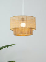 Load image into Gallery viewer, Rustic Japanese Wabi-Sabi Style Hemp Rope Rattan Drum Shape Zen Pendant Light