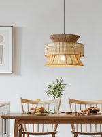 Load image into Gallery viewer, Rustic Japanese Wabi-Sabi Style Hemp Rope Rattan Drum Shape Zen Pendant Light