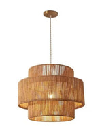 Load image into Gallery viewer, Rustic Japanese Wabi-Sabi Style Hemp Rope Rattan Drum Shape Zen Pendant Light