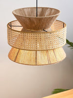 Load image into Gallery viewer, Rustic Japanese Wabi-Sabi Style Hemp Rope Rattan Drum Shape Zen Pendant Light
