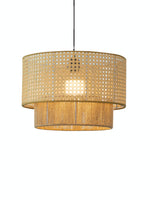 Load image into Gallery viewer, Rustic Japanese Wabi-Sabi Style Hemp Rope Rattan Drum Shape Zen Pendant Light