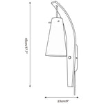 Cargar imagen en el visor de la Galería, Wall lamp dimension drawing showing 23 cm (9 in) width and 45 cm (17.7 in) height