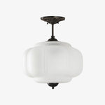 Load image into Gallery viewer, Eloise Vintage Inspired Scalloped Milk Glass Pendant - Modern Accent Light for Kitchen and Bedroom
