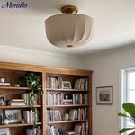 Cargar imagen en el visor de la Galería, Lámpara Colgante Empotrada Loomis de Lino Satén – Lámpara de Techo de Estilo Contemporáneo para Salas de Estar y Entradas