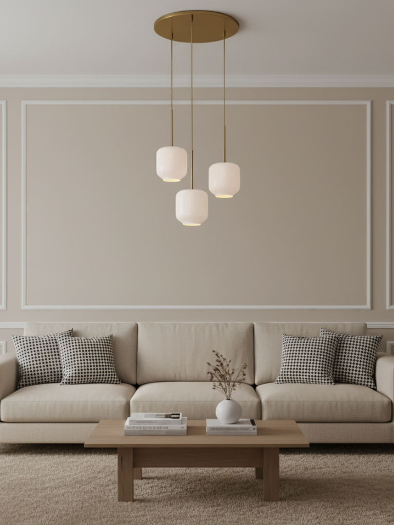 Lumivelle 3 Licht Glas Kronleuchter - Klarer und Milchglas Lampenschirm Design