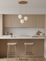 Bild in Gallery-Viewer laden, Lumivelle 3 Licht Glas Kronleuchter - Klarer und Milchglas Lampenschirm Design