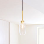 Cargar imagen en el visor de la Galería, Lámpara colgante Lumivelle con pantalla de cristal escultórica: lámpara moderna para cocina y comedor.