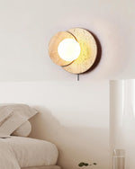 Load image into Gallery viewer, Lunar Eclipse Travertine Plug-In Wall Light - product image 5