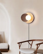 Load image into Gallery viewer, Lunar Eclipse Travertine Plug-In Wall Light - product image 4