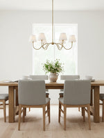 Load image into Gallery viewer, Luvora 6 Light Pleated Chandelier – Modern Brass Elegance For Dining