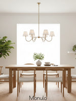 Load image into Gallery viewer, Luvora 6 Light Pleated Chandelier – Modern Brass Elegance For Dining