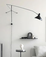 Load image into Gallery viewer, Adjustable Long-Reach Black Wall Lamp product view 12