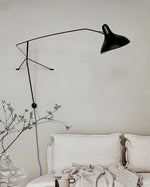 Load image into Gallery viewer, Adjustable Long-Reach Black Wall Lamp product view 13
