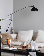 Load image into Gallery viewer, Adjustable Long-Reach Black Wall Lamp product view 19