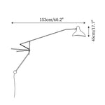 Load image into Gallery viewer, Adjustable Long-Reach Black Wall Lamp dimension drawing 5