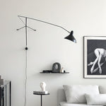 Load image into Gallery viewer, Adjustable Long-Reach Black Wall Lamp product view 9