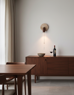 Load image into Gallery viewer, Travertine and Wood Adjustable Wall Light - product view 7