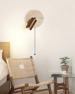 Load image into Gallery viewer, Travertine and Wood Adjustable Wall Light - product view 18