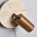 Load image into Gallery viewer, Travertine and Wood Adjustable Wall Light - product view 24