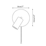 Load image into Gallery viewer, Travertine and Wood Adjustable Wall Light - dimension drawing 5