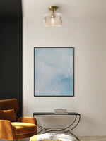 Load image into Gallery viewer, Minimalist Semi-Flush Ceiling Light with Ribbed Glass