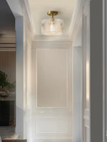Load image into Gallery viewer, Minimalist Semi-Flush Ceiling Light with Ribbed Glass