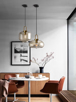 Load image into Gallery viewer, Modern Brass Glass Single Pendant Light