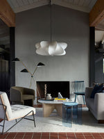 Cargar imagen en el visor de la Galería, Lámpara colgante de seda en forma de nube con pantalla de tela - Nordic Drum Light Design