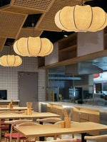 Load image into Gallery viewer, Japandi Silk Pumpkin Pendant Light Fixture for Dining Table, Kitchen Island and Living Room