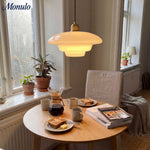 Cargar imagen en el visor de la Galería, Lámpara Colgante Blanca Lechosa de Múltiples Niveles - Lámpara Moderna de Vidrio para Comedor