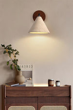 Load image into Gallery viewer, Travertine Wall Sconce - Natural Stone Sconce with Tapered Shade