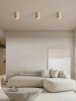 Load image into Gallery viewer, Cylindrical Travertine Lamp - LED Wabi Sabi Ceiling Light for Modern Homes