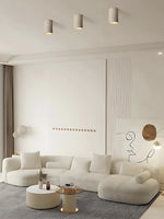 Load image into Gallery viewer, Cylindrical Travertine Lamp - LED Wabi Sabi Ceiling Light for Modern Homes