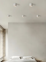 Load image into Gallery viewer, Cylindrical Travertine Lamp - LED Wabi Sabi Ceiling Light for Modern Homes