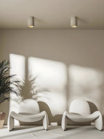 Load image into Gallery viewer, Cylindrical Travertine Lamp - LED Wabi Sabi Ceiling Light for Modern Homes