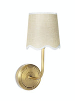 Load image into Gallery viewer, Elegant Curve-Arm Fabric Shade Wall Sconce – Modern Metal Base Wall Light for Living Room
