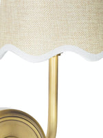 Load image into Gallery viewer, Elegant Curve-Arm Fabric Shade Wall Sconce – Modern Metal Base Wall Light for Living Room