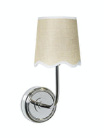 Load image into Gallery viewer, Elegant Curve-Arm Fabric Shade Wall Sconce – Modern Metal Base Wall Light for Living Room